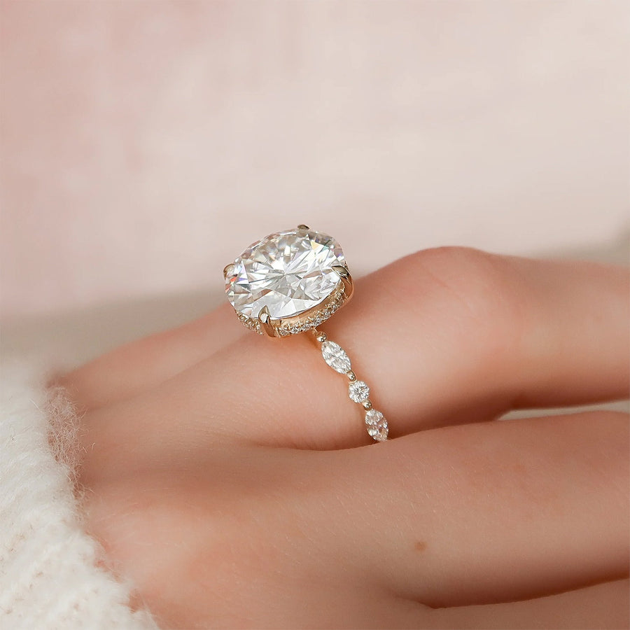 The Hidden Halo Marianne Round Pave Moissanite Ring - KNT - Engagement Rings, Wedding Bands & Fine Jewelry