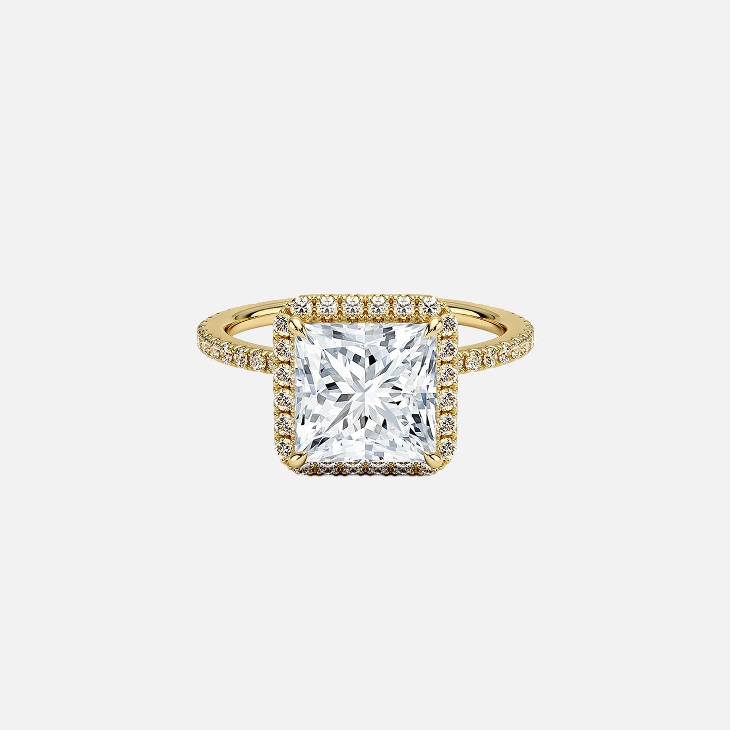 The Halo Michelle Princess Pave Moissanite Ring - KNT - Engagement Rings, Wedding Bands & Fine Jewelry