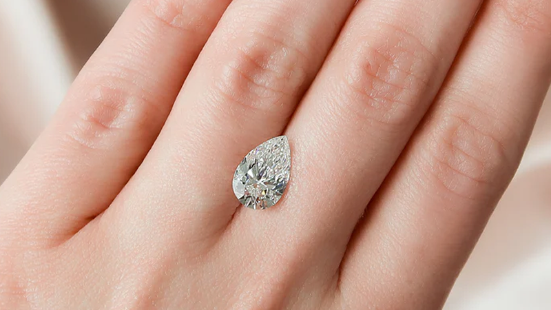 Moissanite Engagement Ring Pear Cut