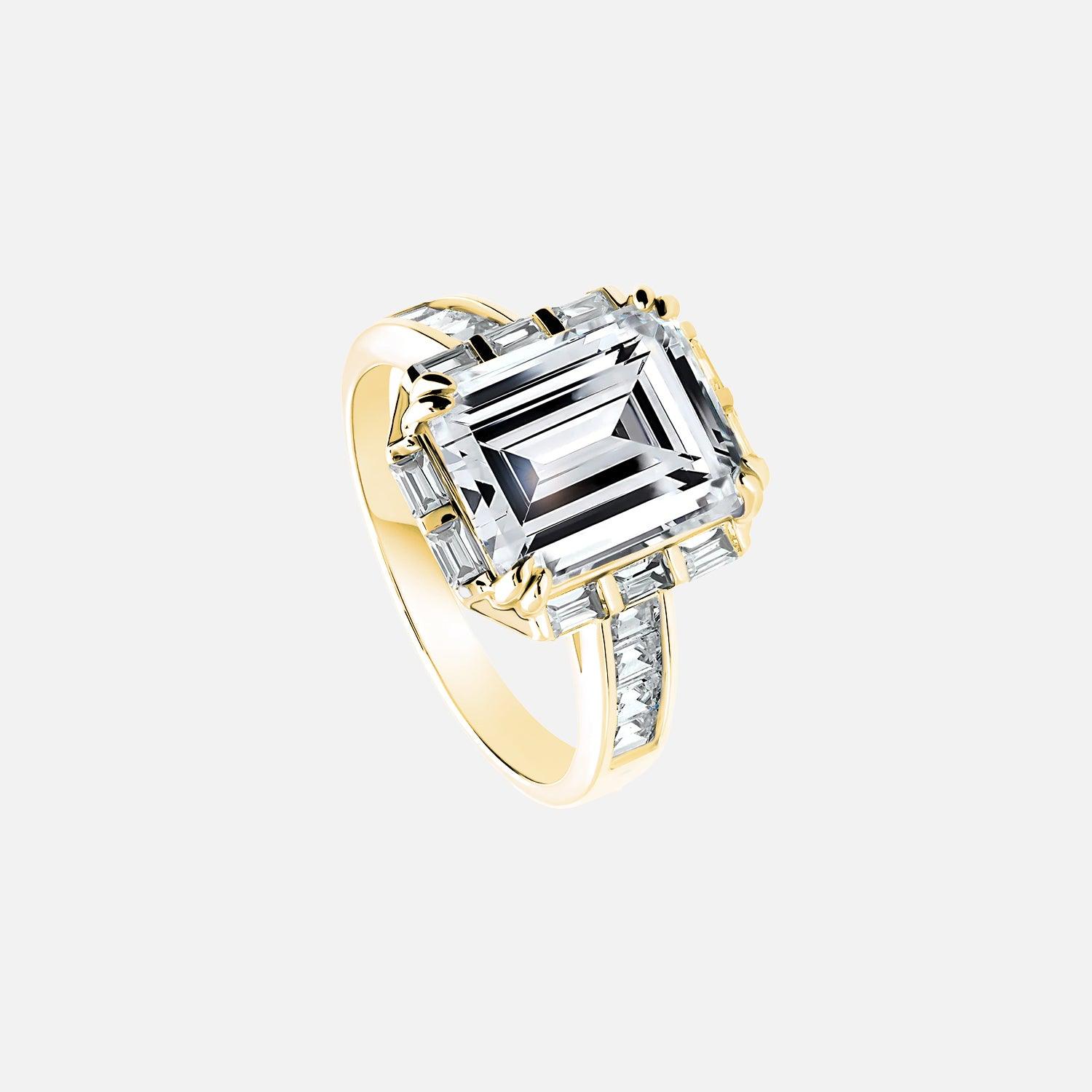 The Halo Nouveau Emerald Pave Moissanite Ring - KNT - Engagement Rings, Wedding Bands & Fine Jewelry