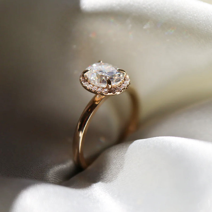 The Halo Ophelia Oval Moissanite Ring - KNT - Engagement Rings, Wedding Bands & Fine Jewelry