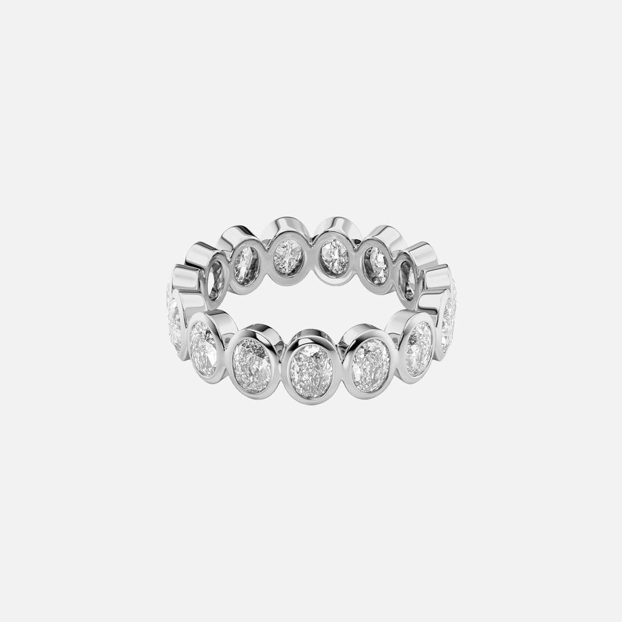  Oval Bezel Eternity Ring 14k White Gold 3 0 001