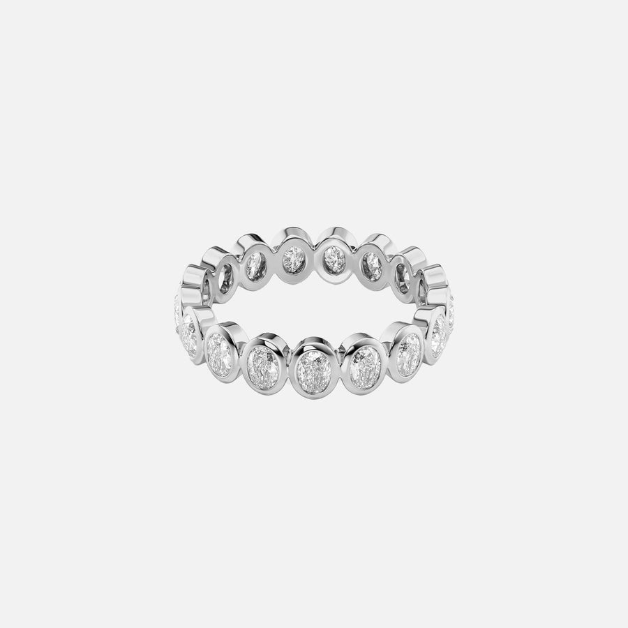  Oval Bezel Eternity Ring 18k White Gold 1 7 001