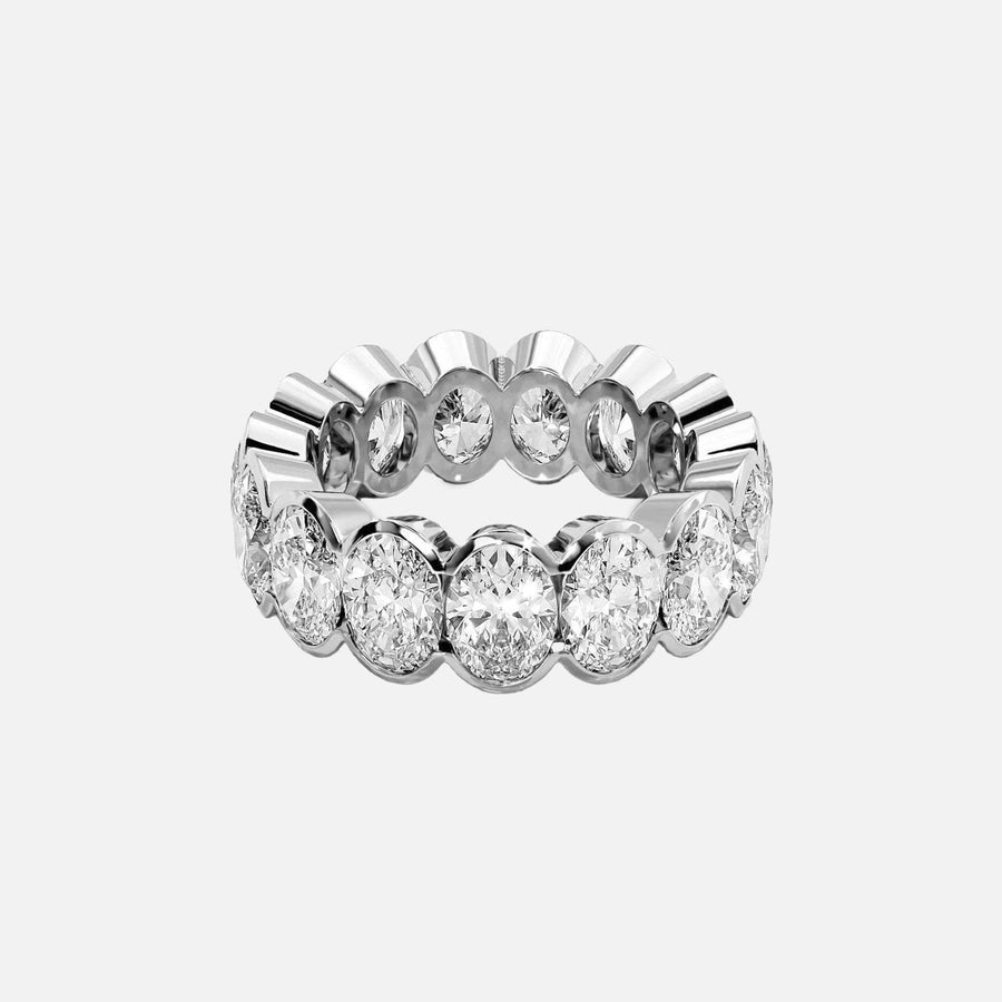  Oval Half Bezel Eternity Ring 14k White Gold 7 5 001