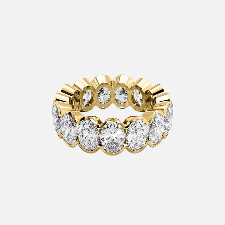  Oval Half Bezel Eternity Ring 14k Yellow Gold 7 5 001
