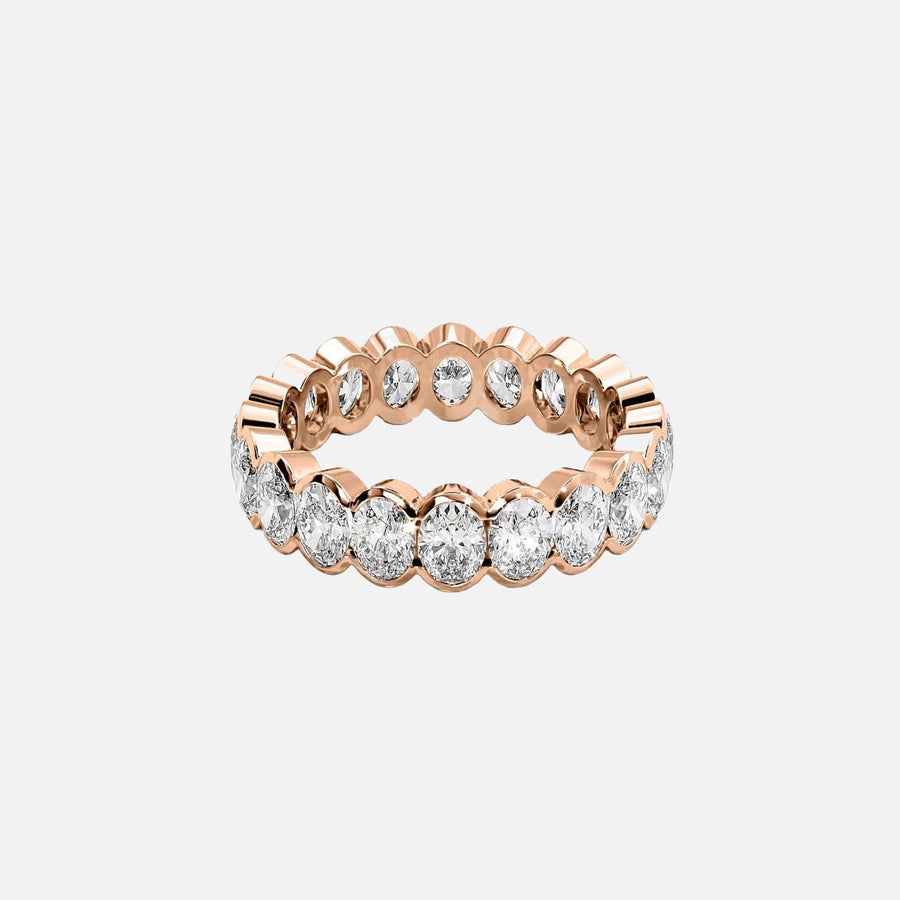  Oval Half Bezel Eternity Ring 18k Rose Gold 3 0 001