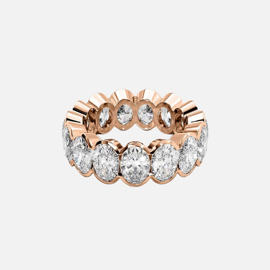  Oval Half Bezel Eternity Ring 18k Rose Gold 7 5 001