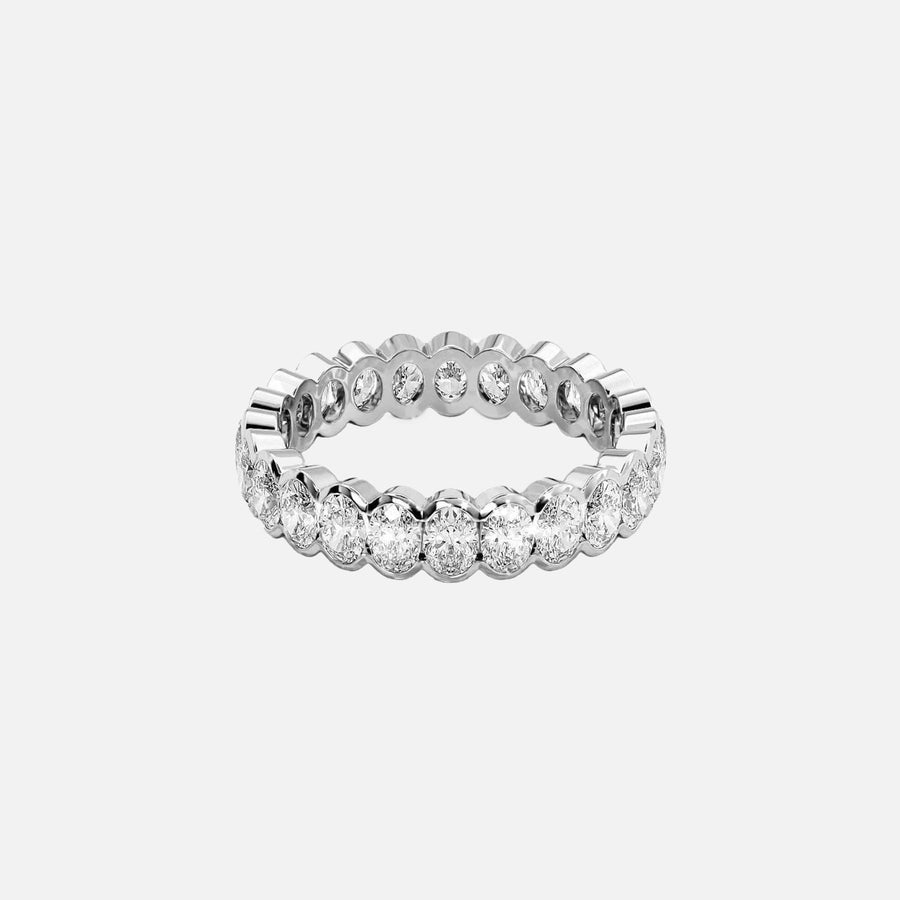  Oval Half Bezel Eternity Ring 18k White Gold 2 0 001