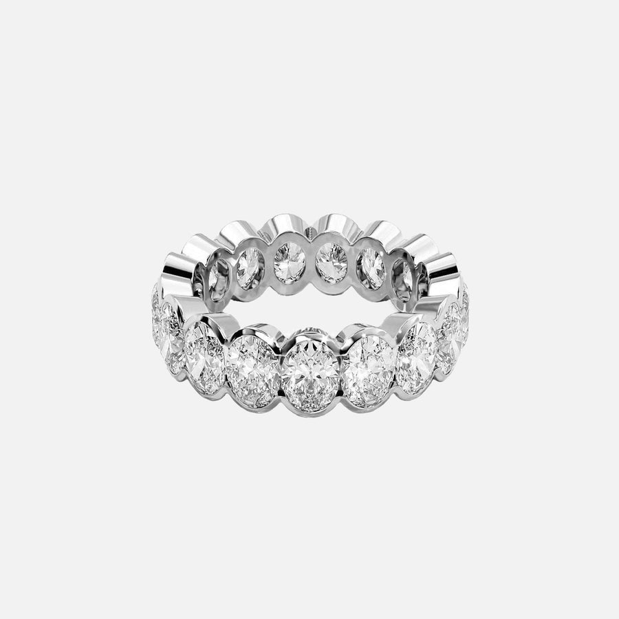  Oval Half Bezel Eternity Ring 18k White Gold 5 5 001