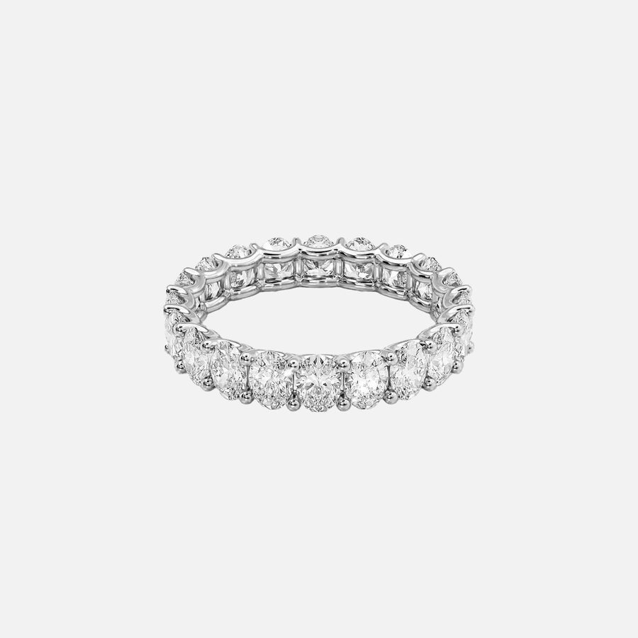  Oval U Prong Eternity Ring 14k White Gold 3 0 001