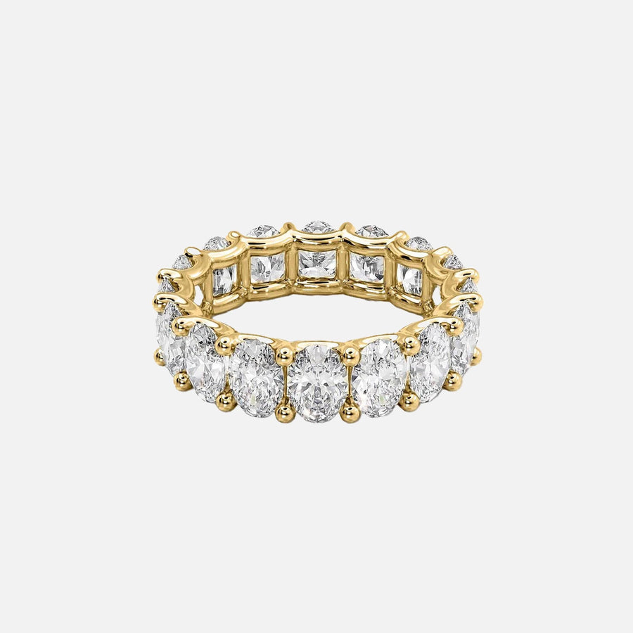  Oval U Prong Eternity Ring 14k Yellow Gold 6 5 001