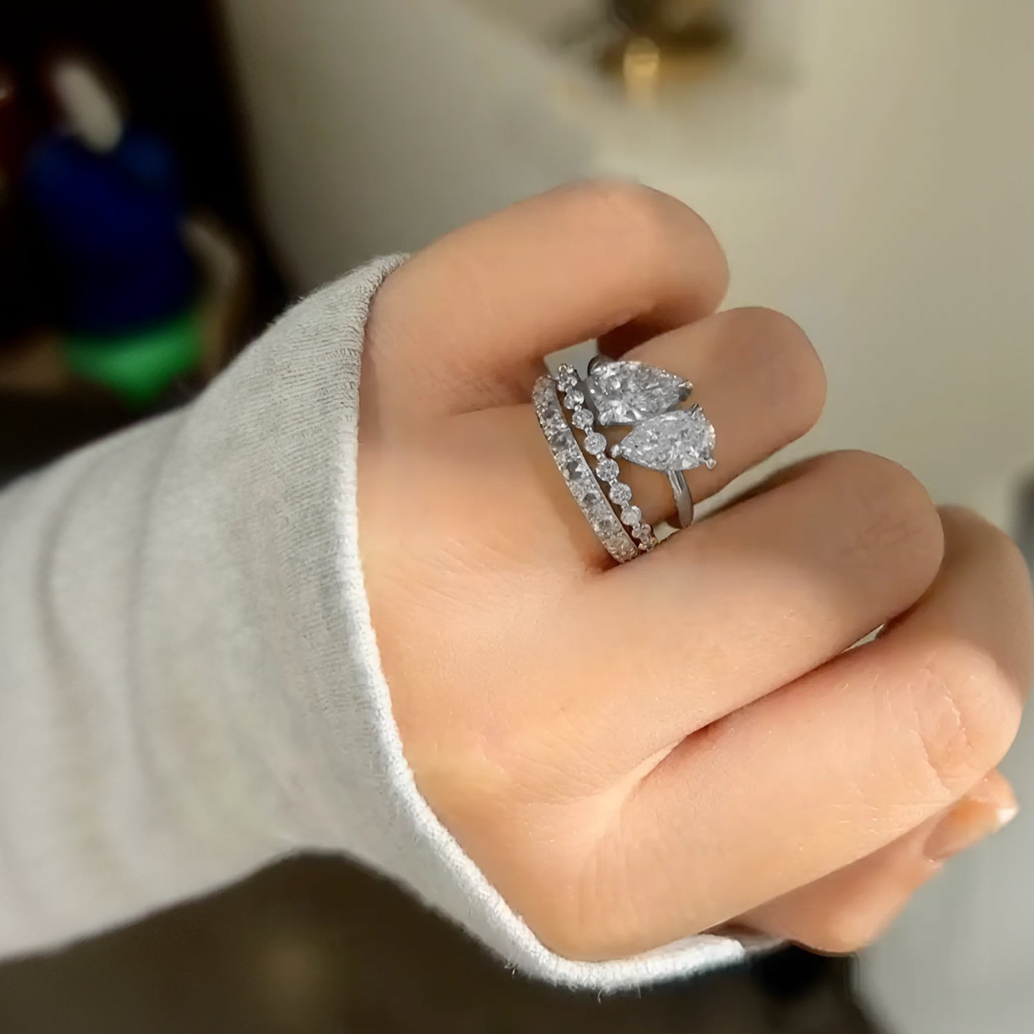 Pear Aurum & Harper Ring Stack - KNT - Engagement Rings, Wedding Bands & Fine Jewelry
