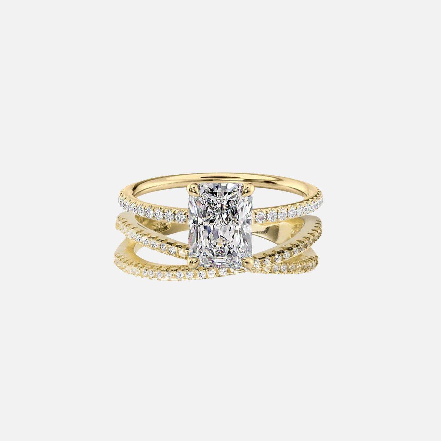 Radiant Andrewe & Sensation Ring Stack - KNT - Engagement Rings, Wedding Bands & Fine Jewelry