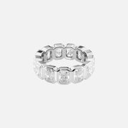  Radiant Bezel Eternity Ring 18k White Gold 5 0 001