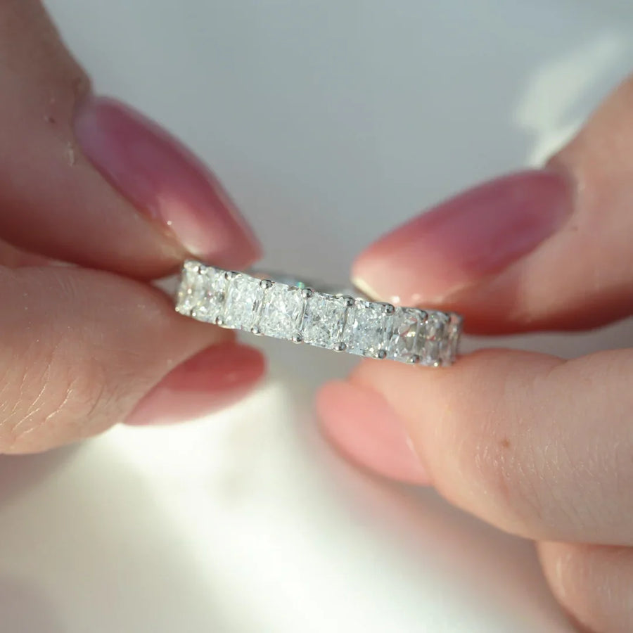  Radiant Eternity Ring 18k White Gold 4 0 003