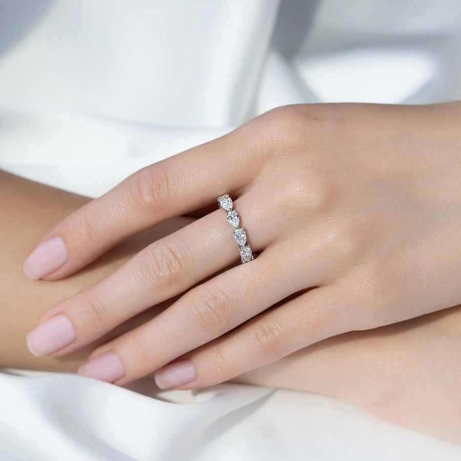 The Eternity Radiant Pear Prong Moissanite Ring - KNT - Engagement Rings, Wedding Bands & Fine Jewelry