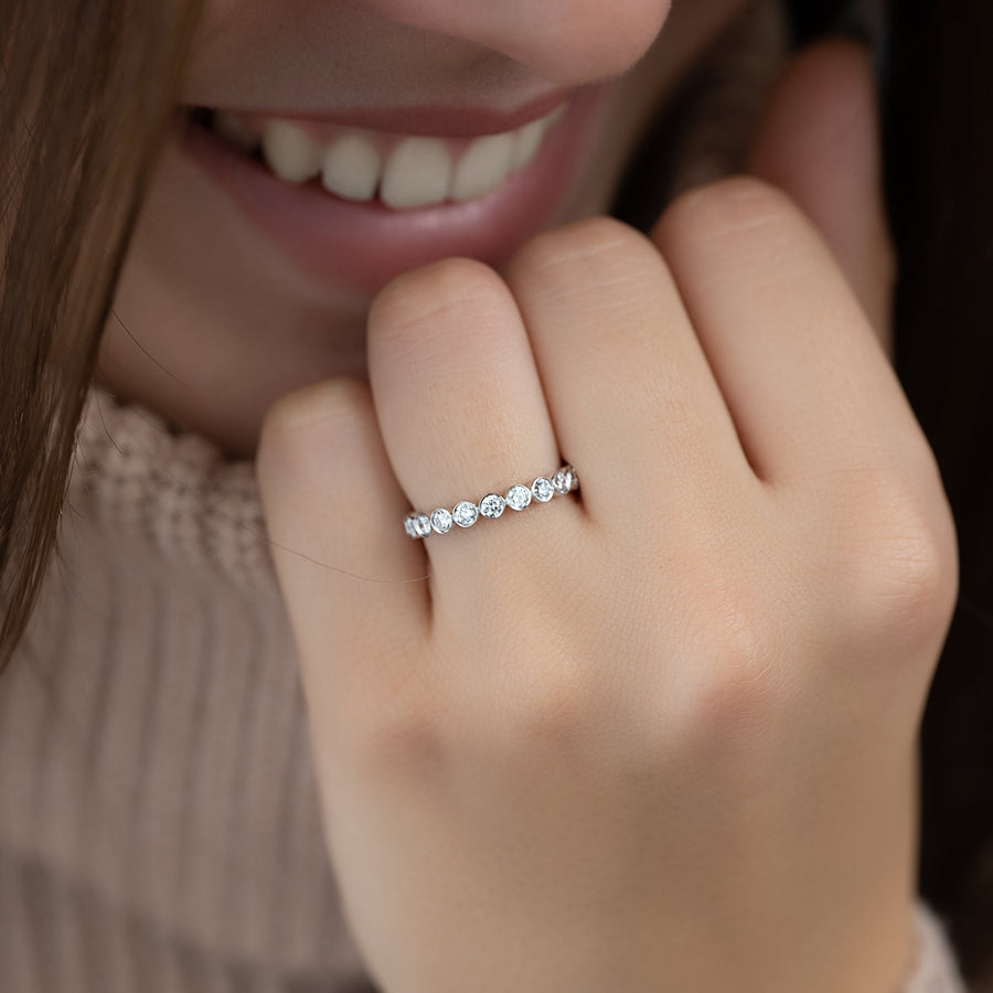  Round Bezel Eternity Ring 18k White Gold 1 0 002