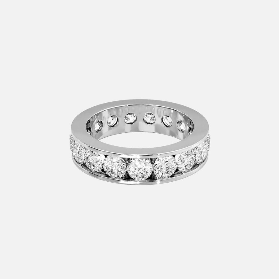  Round Channel Eternity Ring 14k White Gold 3 5 001