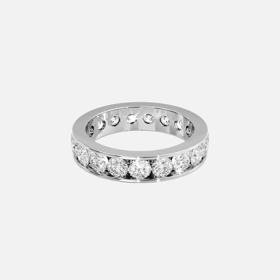  Round Channel Eternity Ring 18k White Gold 3 0 001