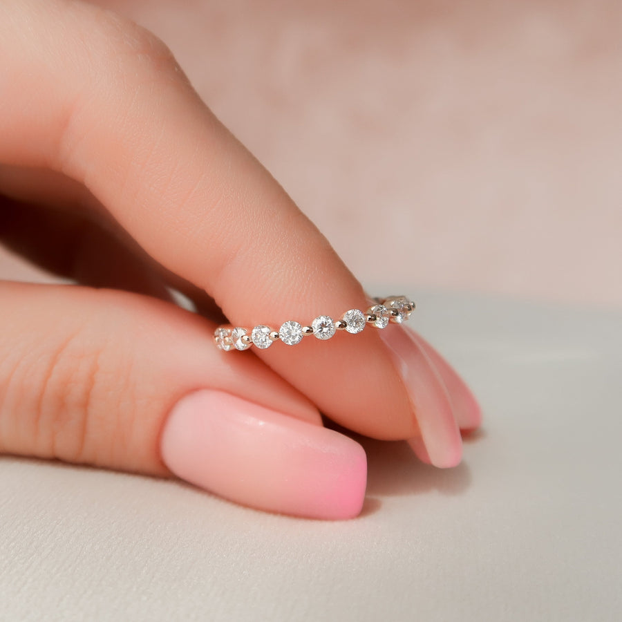  Round Shared Prong Eternity Ring 14k Rose Gold 1 0 004