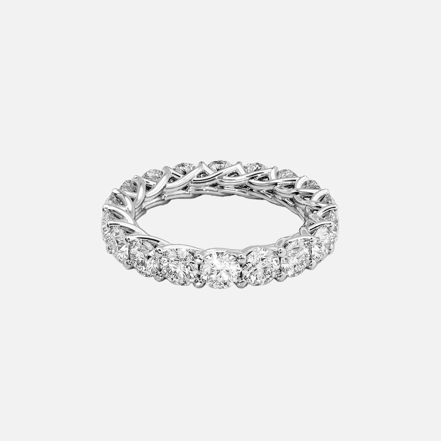  Round Trellis Eternity Ring 14k White Gold 3 5 001