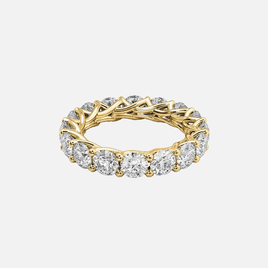  Round Trellis Eternity Ring 14k Yellow Gold 4 5 001