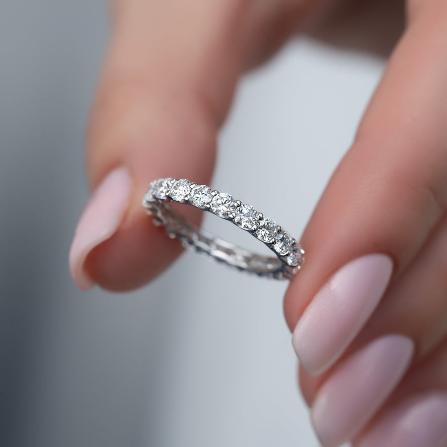  Round Trellis Eternity Ring 18k White Gold 2 0 004