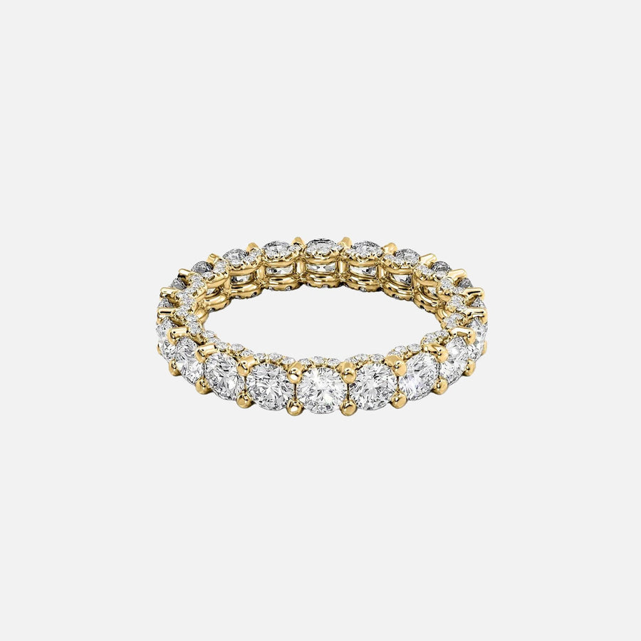  Round U Pave Prong Eternity Ring 18k Yellow Gold 2 8 001