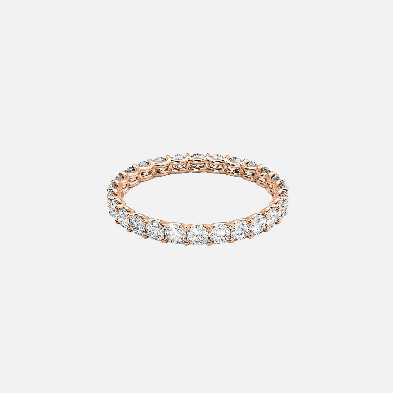  Round U Prong Eternity Ring 14k Rose Gold 1 2 001