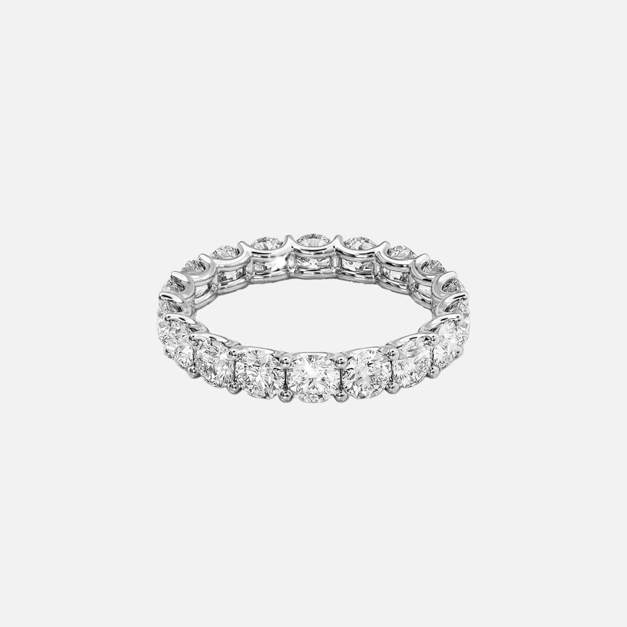  Round U Prong Eternity Ring 14k White Gold 3 5 001