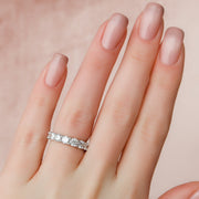  Round U Prong Eternity Ring 14k White Gold 4 0 002