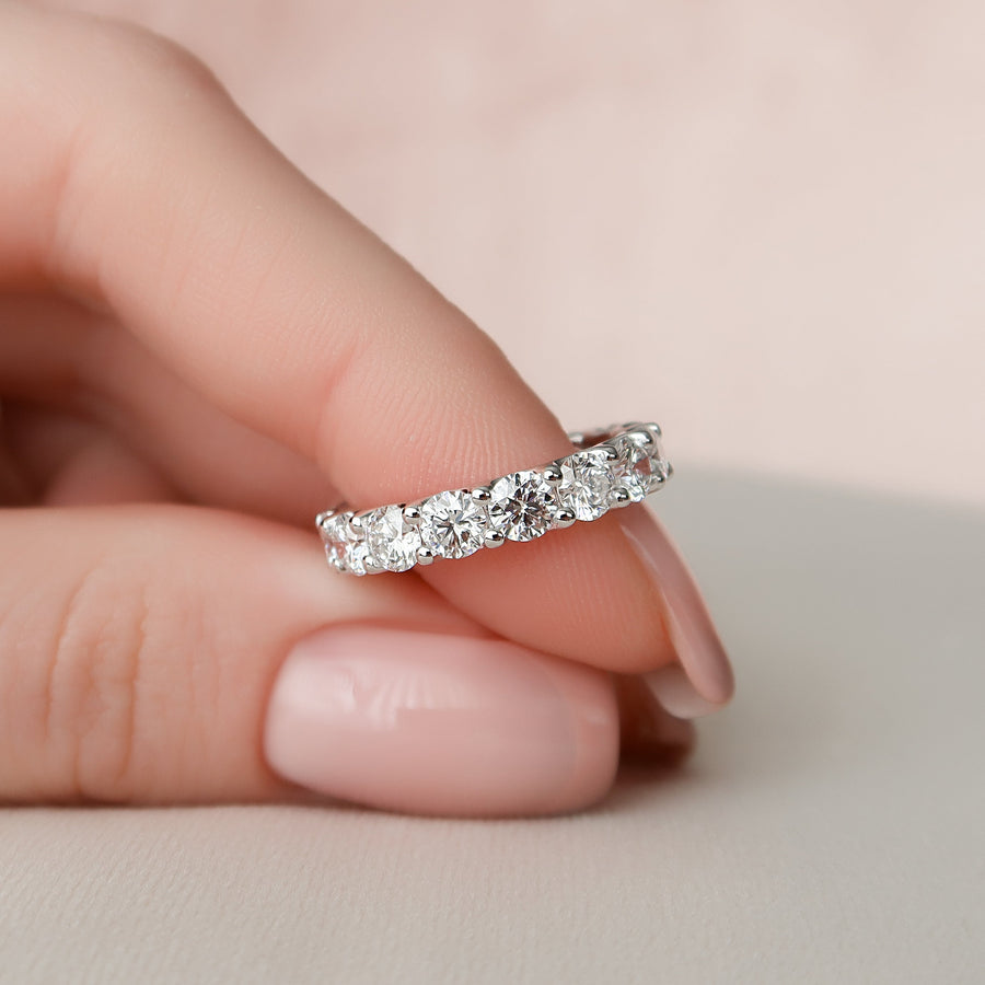  Round U Prong Eternity Ring 14k White Gold 4 0 004