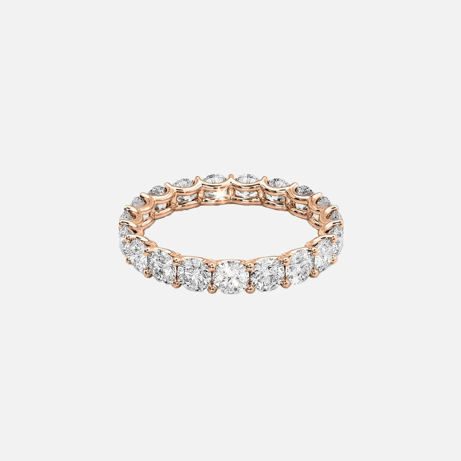  Round U Prong Eternity Ring 18k Rose Gold 2 5 001