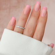  Round U Prong Eternity Ring 18k White Gold 1 2 002