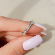  Round U Prong Eternity Ring 18k White Gold 2 0 002