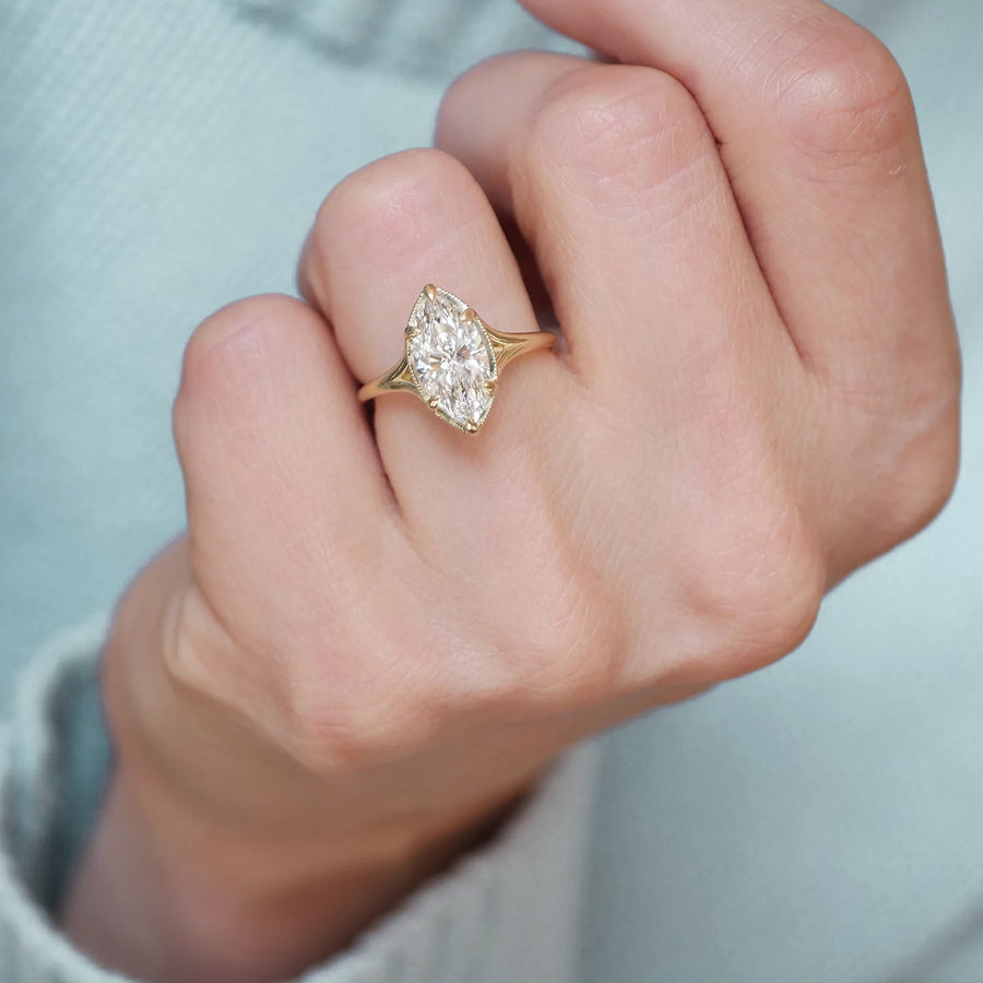 The Vintage Royal Marquise Moissanite Ring - KNT - Engagement Rings, Wedding Bands & Fine Jewelry