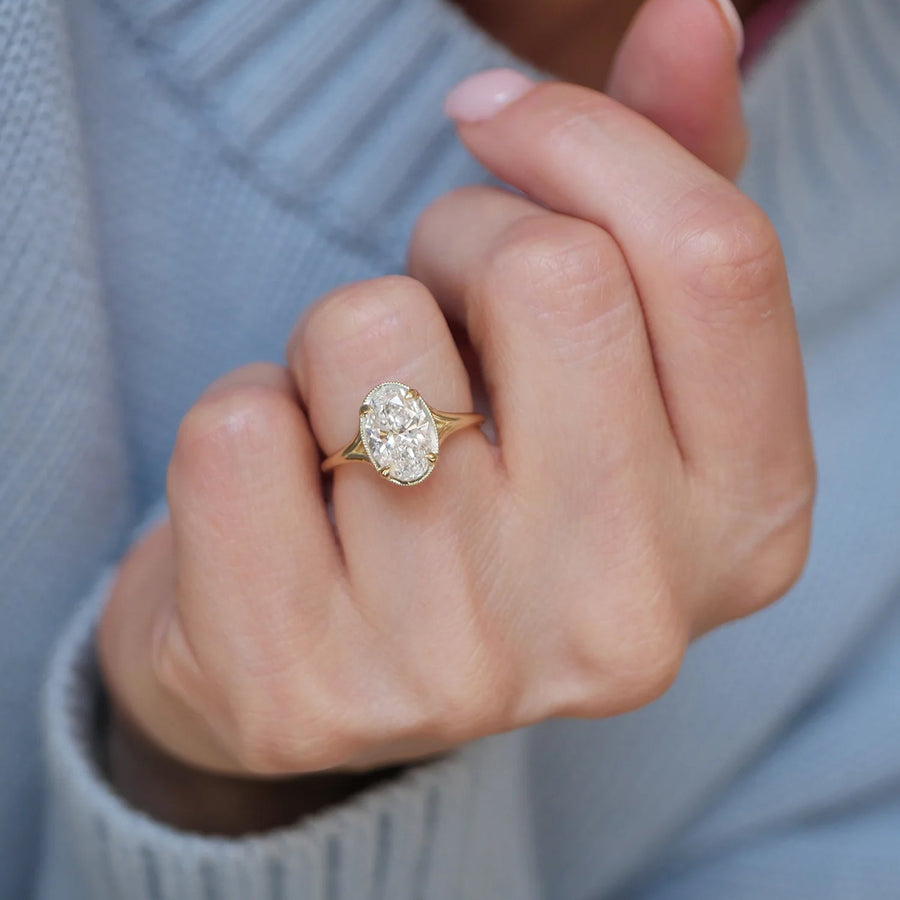 The Vintage Royal Oval Moissanite Ring - KNT - Engagement Rings, Wedding Bands & Fine Jewelry