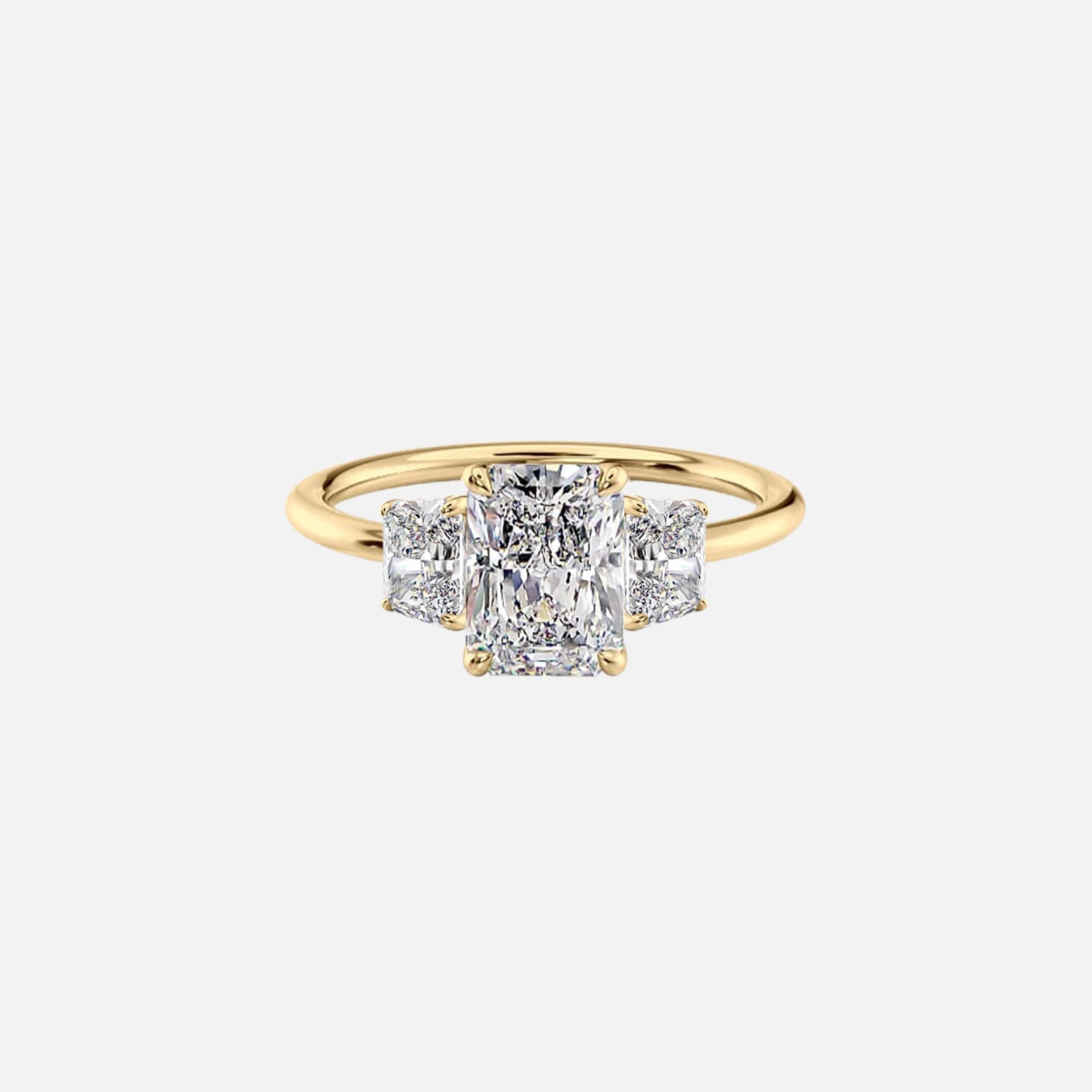 The Three Stone Silvana Radiant Moissanite Ring - KNT - Engagement Rings, Wedding Bands & Fine Jewelry