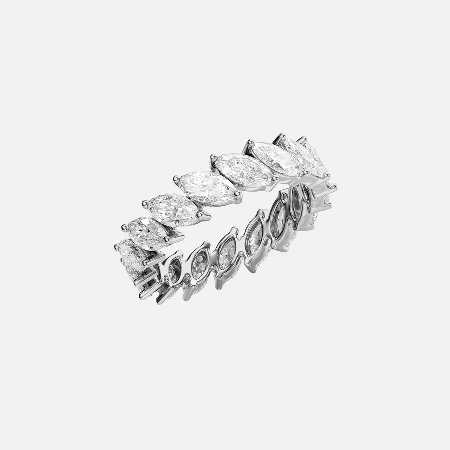  Slanted Marquise Eternity Ring 18k White Gold 3 5 002