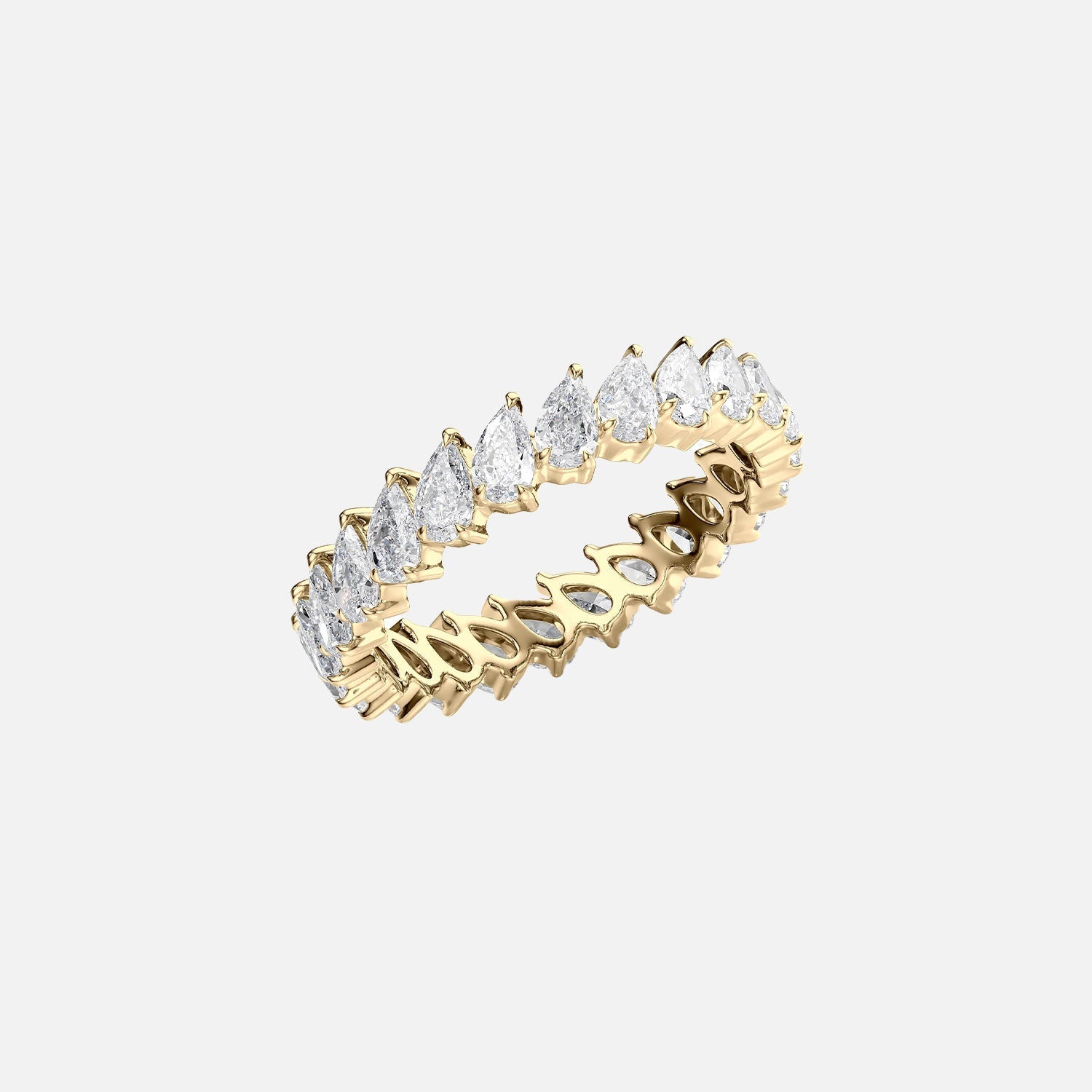  Slanted Pear Eternity Ring 14k Yellow Gold 2 5 002