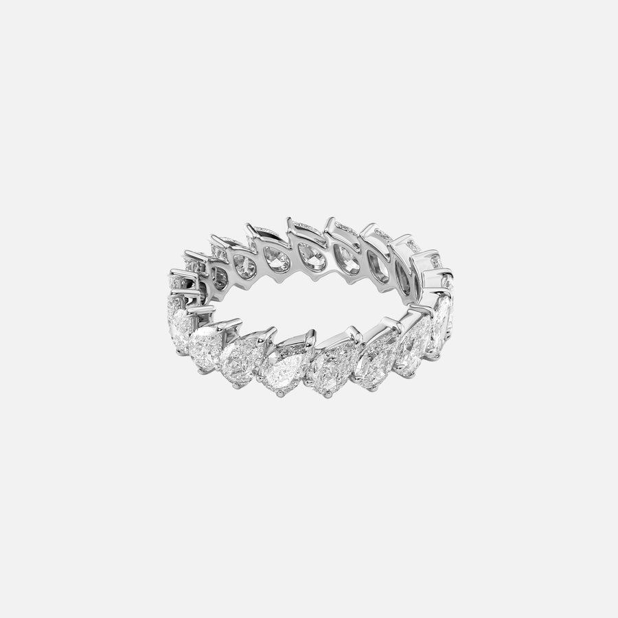  Slanted Pear Eternity Ring 18k White Gold 3 0 001