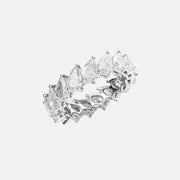  Slanted Pear Eternity Ring 18k White Gold 4 0 002