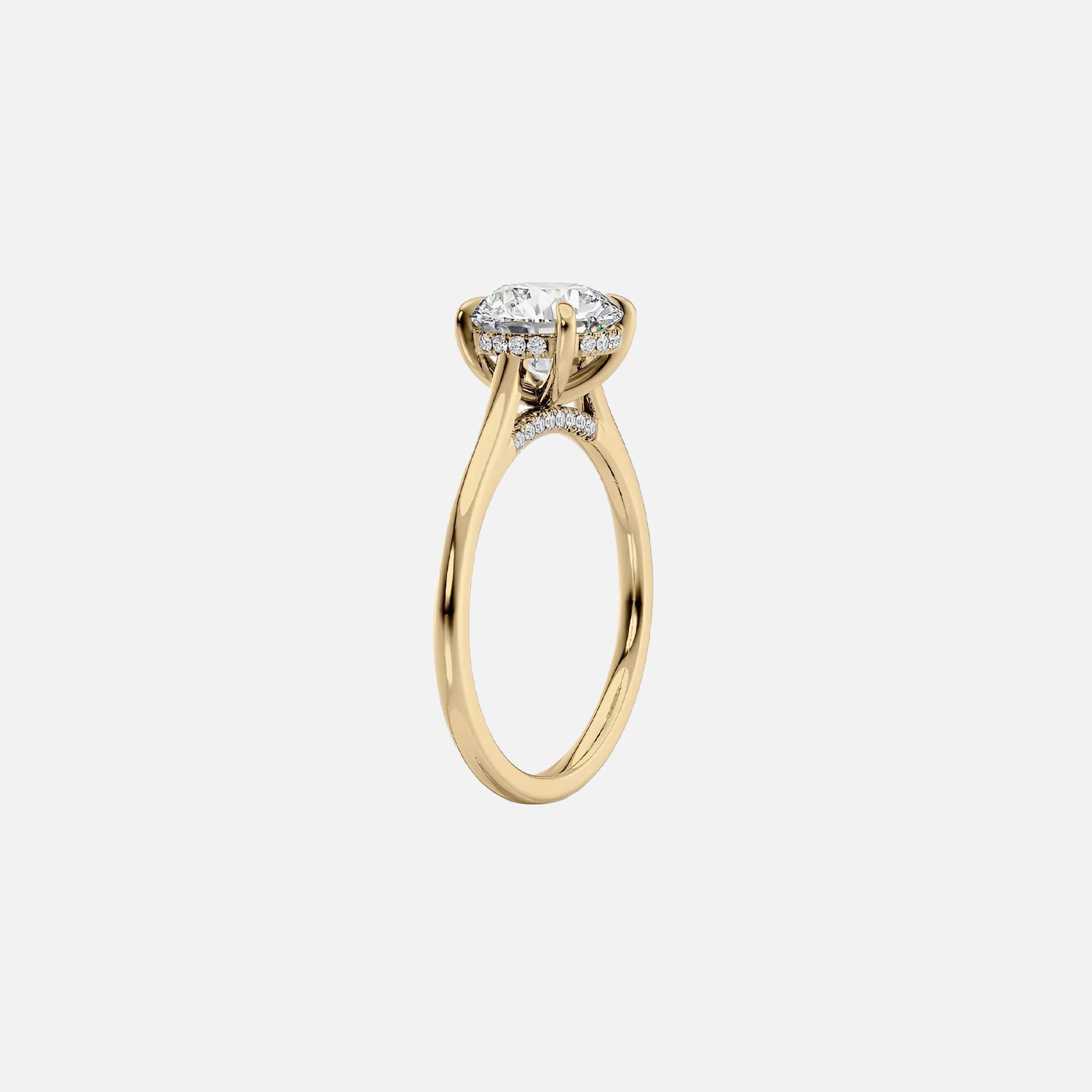 The Hidden Halo Sofia Oval Solitaire Moissanite Ring - KNT - Engagement Rings, Wedding Bands & Fine Jewelry