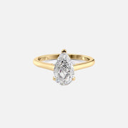 The Hidden Halo Sofia Pear Solitaire Moissanite Ring - KNT - Engagement Rings, Wedding Bands & Fine Jewelry