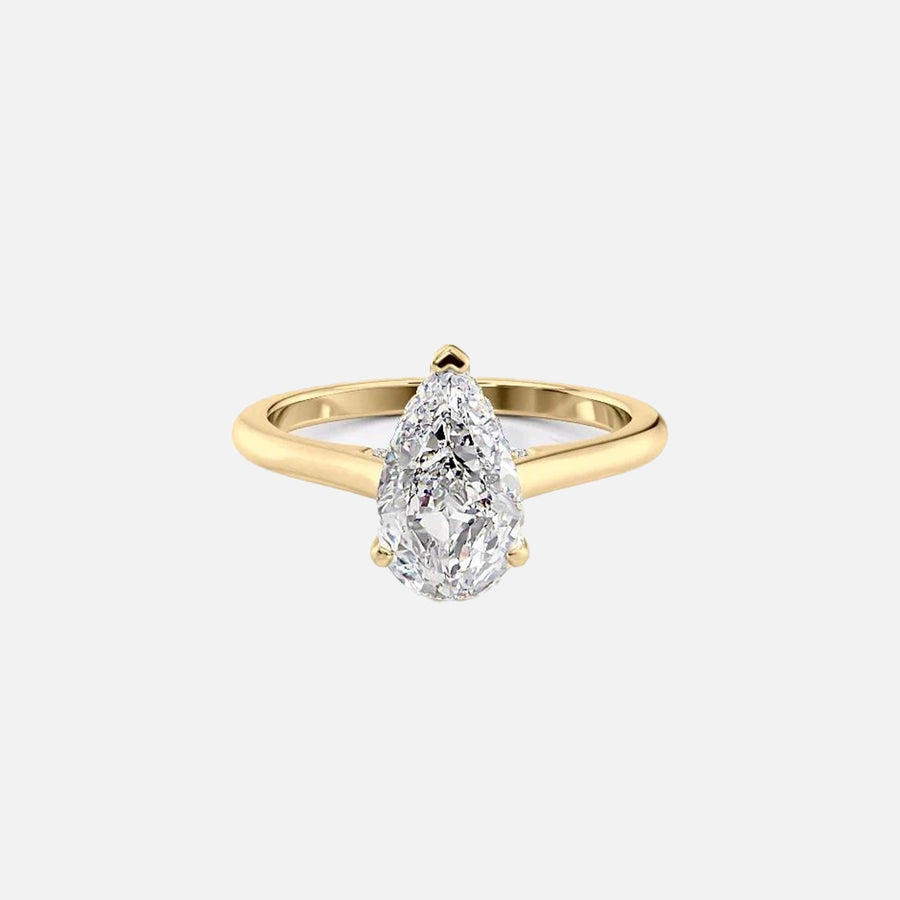 The Hidden Halo Sofia Pear Solitaire Moissanite Ring - KNT - Engagement Rings, Wedding Bands & Fine Jewelry