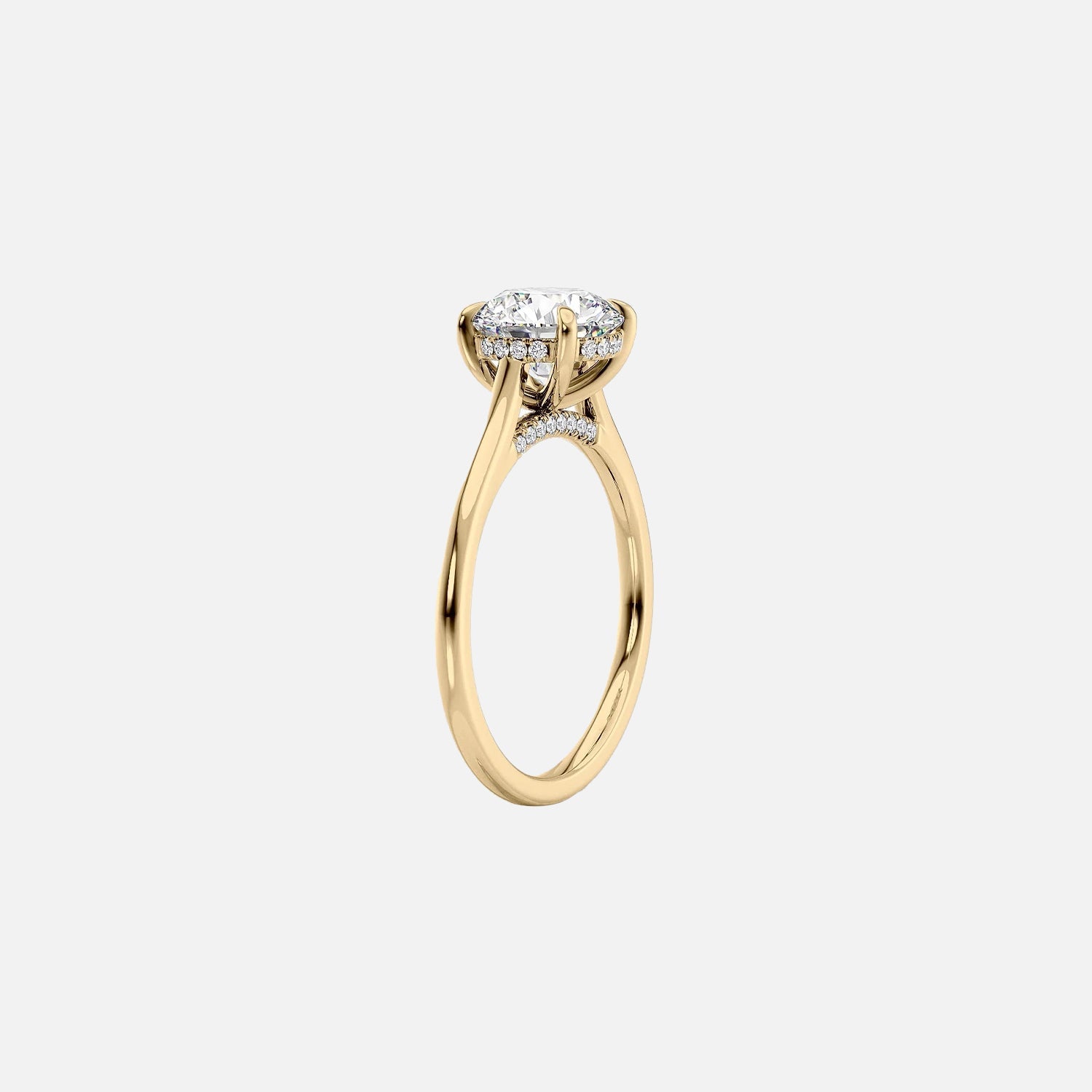 The Hidden Halo Sofia Princess Solitaire Moissanite Ring - KNT - Engagement Rings, Wedding Bands & Fine Jewelry