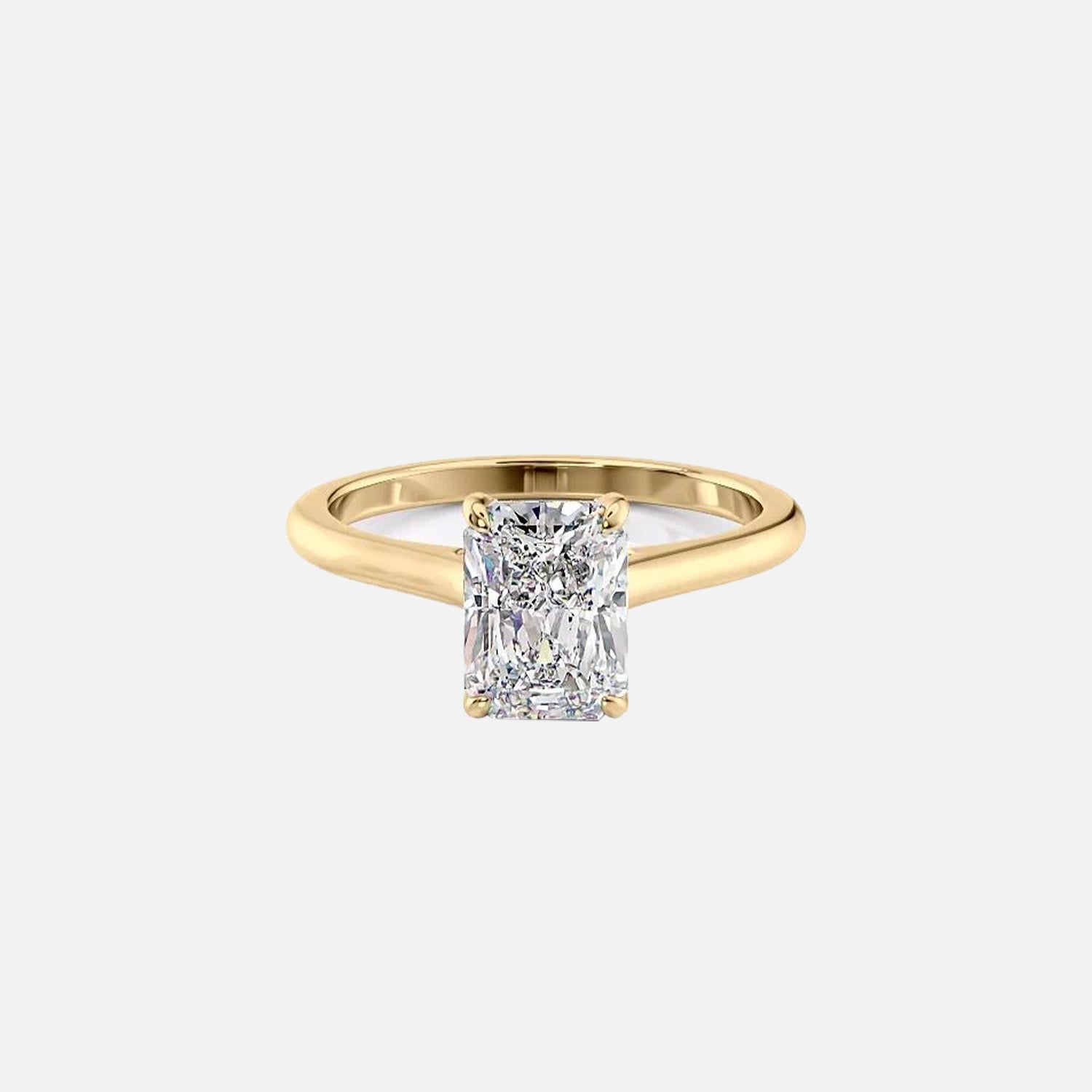 The Hidden Halo Sofia Radiant Solitaire Moissanite Ring - KNT - Engagement Rings, Wedding Bands & Fine Jewelry