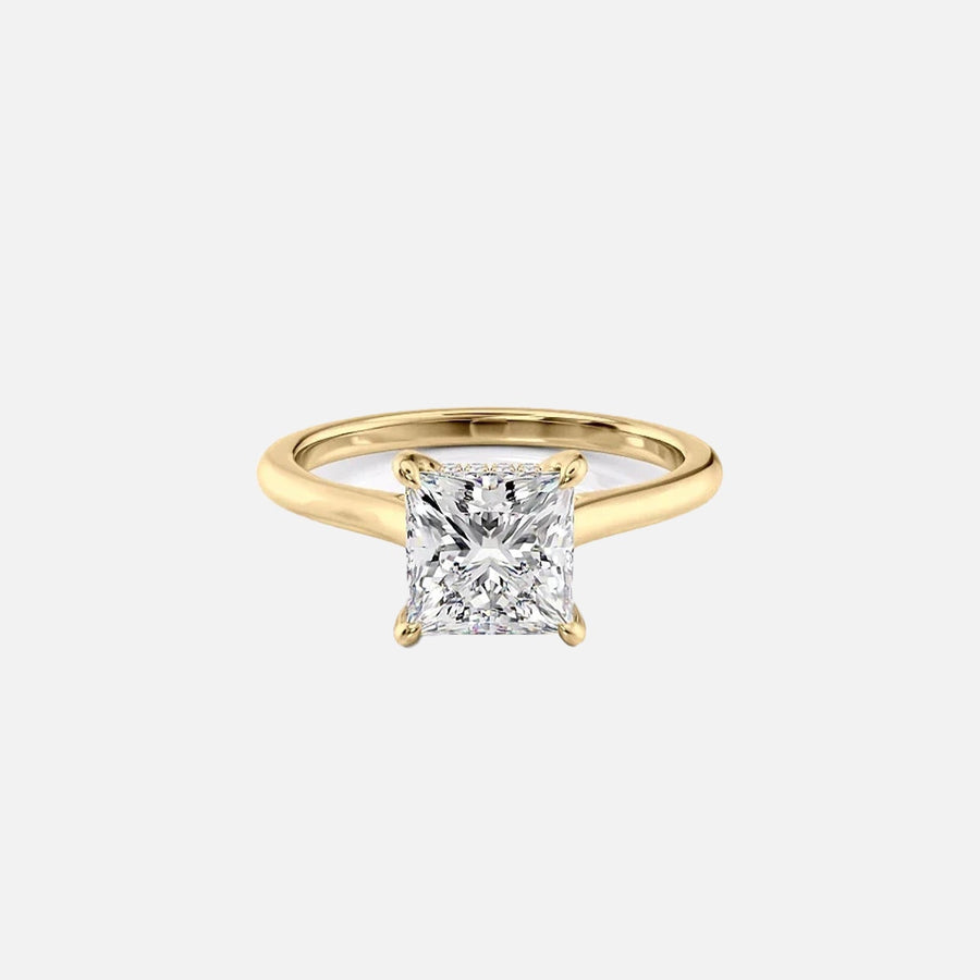 The Hidden Halo Sofia Princess Solitaire Moissanite Ring - KNT - Engagement Rings, Wedding Bands & Fine Jewelry
