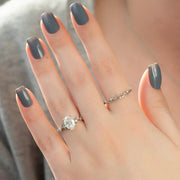 The Hidden Halo Stellar Oval Side Stone Moissanite Ring - KNT - Engagement Rings, Wedding Bands & Fine Jewelry