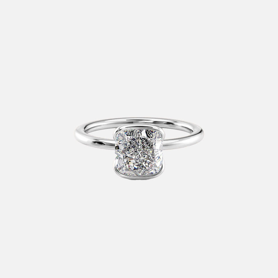 The Eliza Cushion Lab Diamond Ring 18K White Gold 001